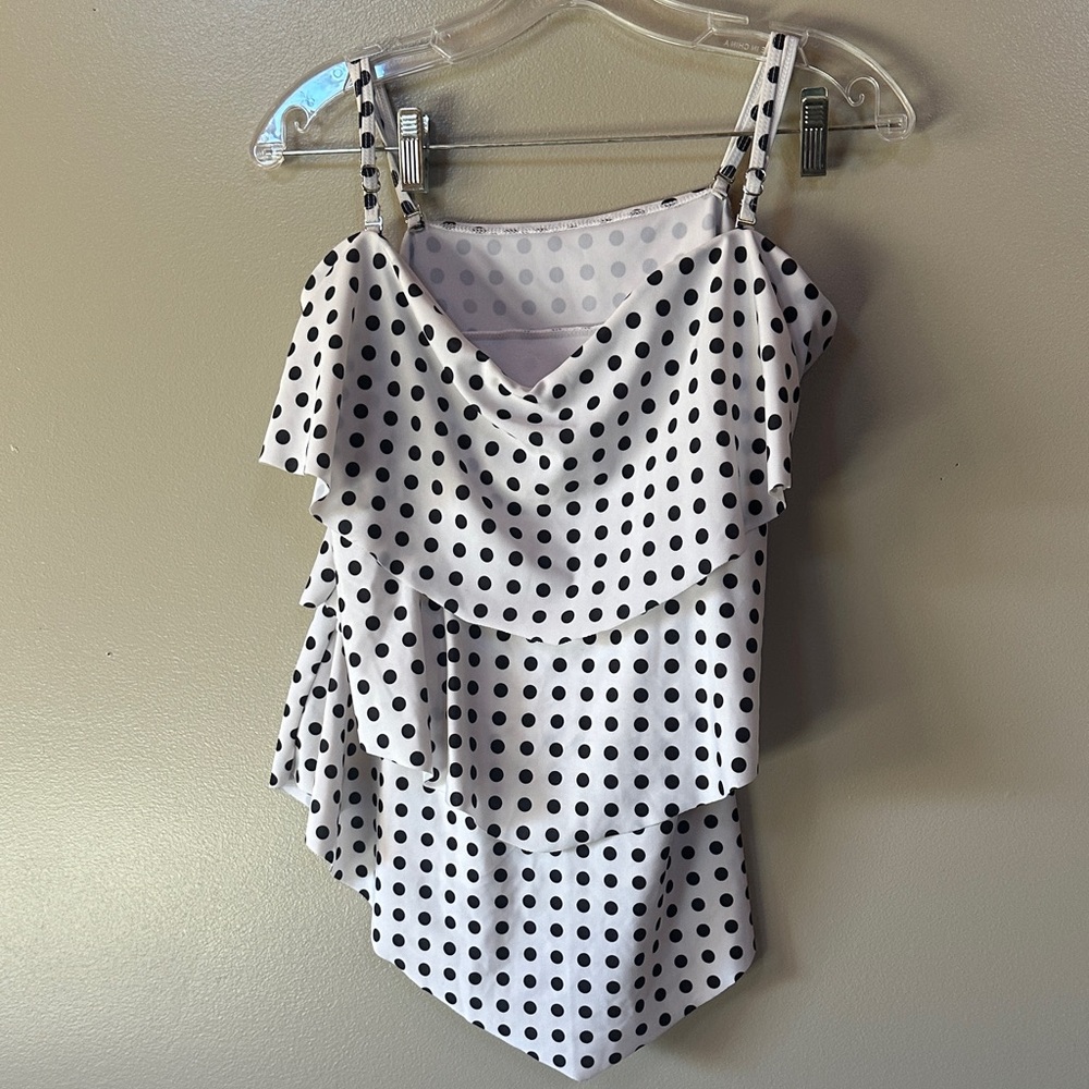 Polka Dot Layered Women's swim Top